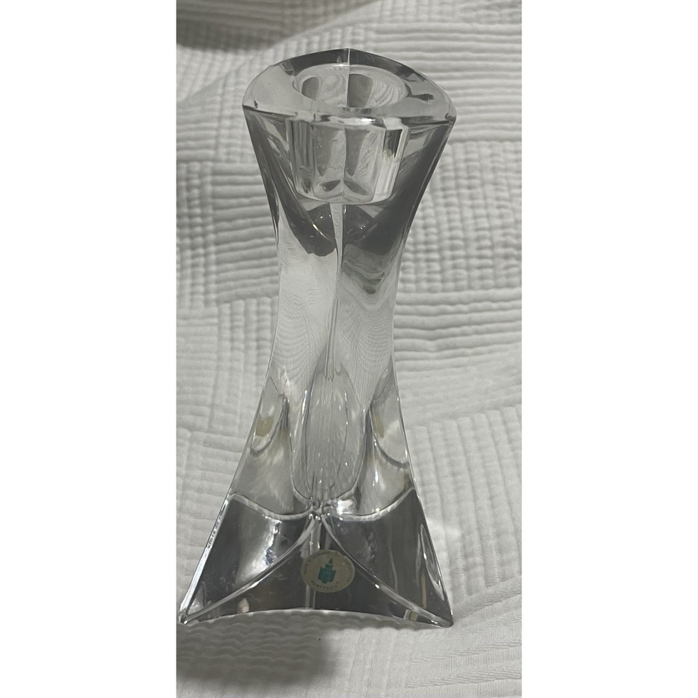 Partylite VTG  24% Lead Crystal 6" Trilliant Taper Candle Holder